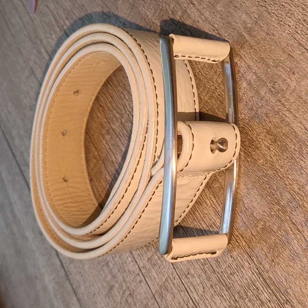 Cole Haan Cream Leather Belt